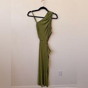 Hello Molly One-Shoulder Green Dress